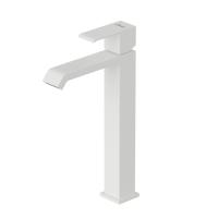 Смеситель для накладной раковины с донным клапаном  PORTA-LC-BIO Белый матовый ручка  Белый матовый Cezares