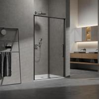 Душевая дверь VDS-6SL130CLB 1300x2000 профиль черный стекло прозрачное Vincea