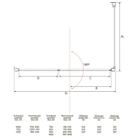 Душевой угол раздвижной прямоугольный RV034-100100-01-C7 1000х1000х1950 Цвет профиля Хром Стекло Прозрачное Veconi