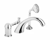 ELITE-BVDM-03-Nc Смеситель на борт ванной однорычажный с выдвижным душем и переключателем, исполнение золото, ручка Noce  ELITE-BVDM-01-M Хром ручка  Металл Cezares