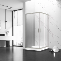 Душевой угол раздвижной прямоугольный RV83-90-01-C5 900x900x1950 Цвет профиля Никель брашинг Стекло Прозрачное Veconi