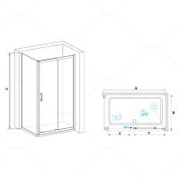 Душевой уголок  RGW PA-145 прямоугольный  80*100*185 020814580-11 профиль Хром стекло Прозрачное 6 мм RGW