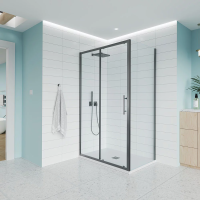 Душевой угол раздвижной E1-SP-GR-120120-01-C9 1200х1200x1950 Цвет профиля Графит брашинг Стекло  Прозрачное Veconi