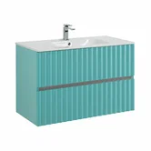 ELEGANT База под раковину подвесная с двумя выкатными ящиками, с LED подсветкой ручек. Светло-зеленый Матовый, 970x469x550 AM-ELEGANT-1000-2C-SO-MM-LED