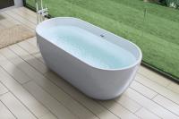 Акриловая ванна ART&MAX AM-518-1500-750 отдельностоящая со сливом-переливом (донный клапан клик-клак, сифон, гидрозатвор в комплекте) ART&MAX