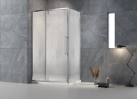 Душевой угол раздвижной прямоугольный RV034R-120100-06-C7 1200х1000х1950 Цвет профиля Хром Стекло Дождь Veconi