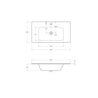 Раковина из искусственного мрамора ECO 90x48x2 Bianco Lucido CZR-900/480-LV-MR-ECO CEZARES