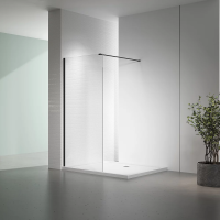 Душевая перегородка 800x2000 KR72B-80-01-C7 цвет профиля Чёрный матовый стекло Прозрачное Veconi