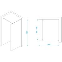 Перегородка для душа RGW WA-002W 110*195 35100211-15 профиль Белый стекло Прозрачное 6 мм RGW