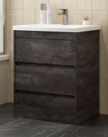 FAMILY База под раковину напольная с тремя выкатными ящиками, Iron Stone, 580x470x845, FAMILY-M-580-3C-PIA-IS  ART&MAX