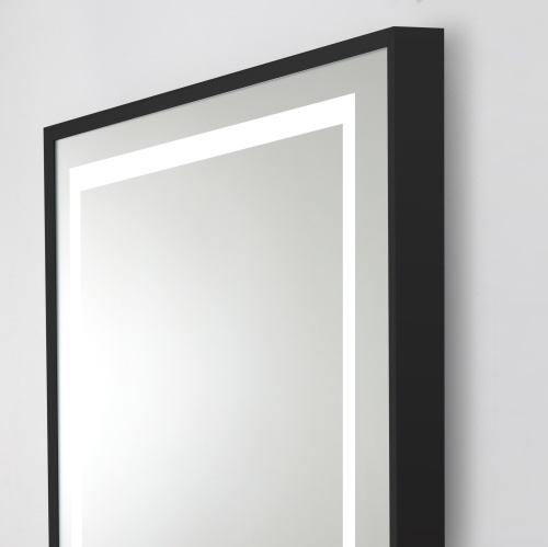 Зеркало в алюминиевой раме со встроенным светильником, сенсорным выключателем и подогревом, SPC-KRAFT-985-685-TCH-WARM-NERO, 985x40x685 мм   BELBAGNO